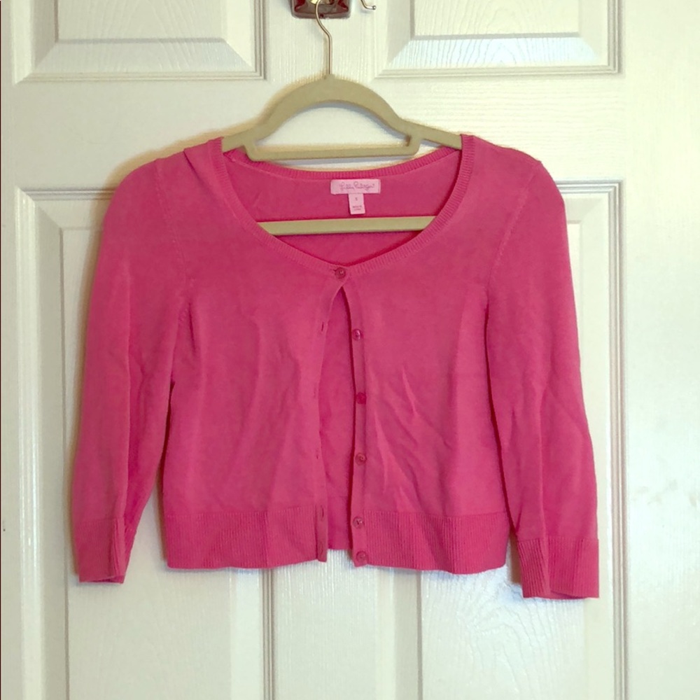 Lilly Pulitzer Pink Cropped Cardigan